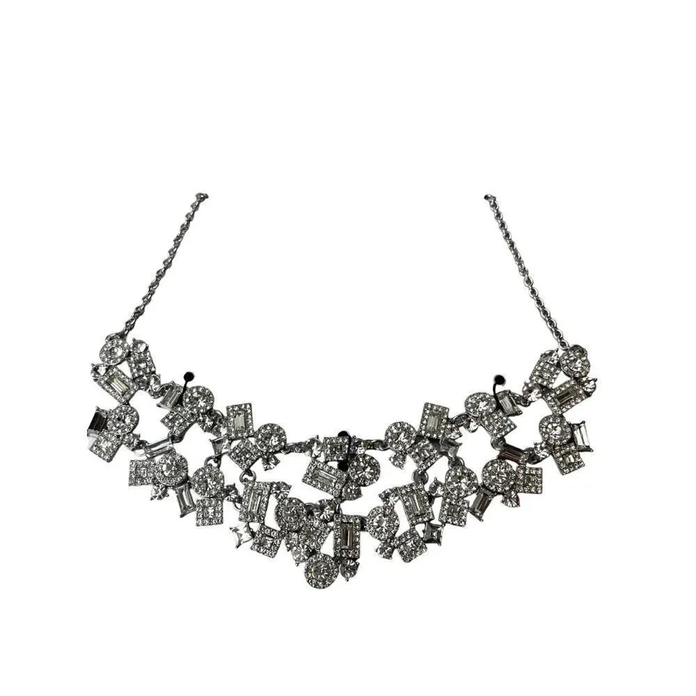 NWT INC INTERNATIONAL CONCEPTS Silver-Tone Crystal Frontal Necklace, 17